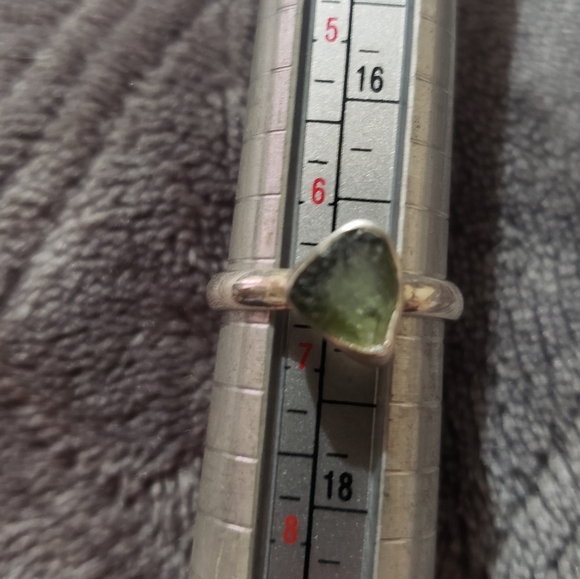 Genuine Moldavite Ring ~ 925 Sterling Silver - Picture 4 of 15